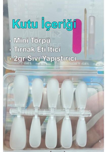 100 Adet LARGE Beden KÜT Takma Tırnak ORTA Uzunlukta Tabut Şekil Yapıştırıcı Hediyeli fiyatları