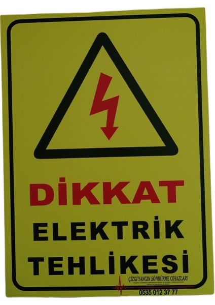 Dijital Baskılı Dikkat Elektrik Tehlikesi Uyarı Levhası
