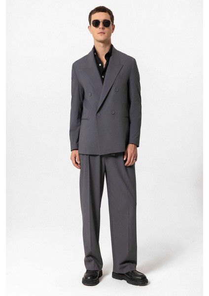 Antrasit Tek Düğme Kruvaze Erkek Blazer Ceket fiyatları