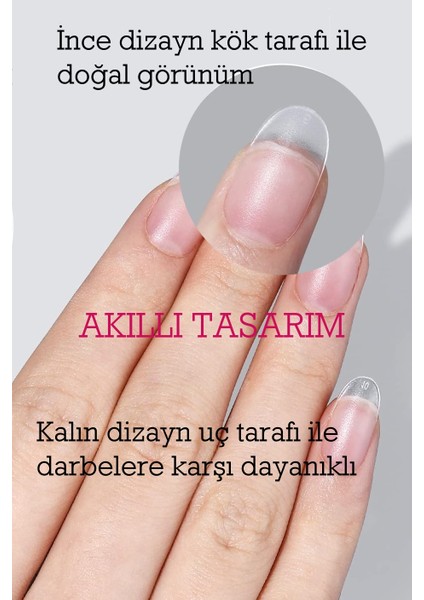 100 Adet LARGE Beden OVAL Takma Tırnak Seti ORTA Uzunlukta Yapıştırıcı Hediyeli indirimleri