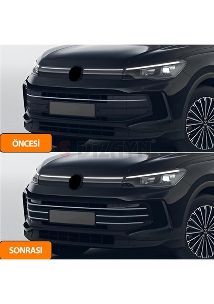 VW Tiguan 3 Krom Ön Tampon Çıtası 6 Prç. 2024 Üzeri A+ Kalite indirimleri