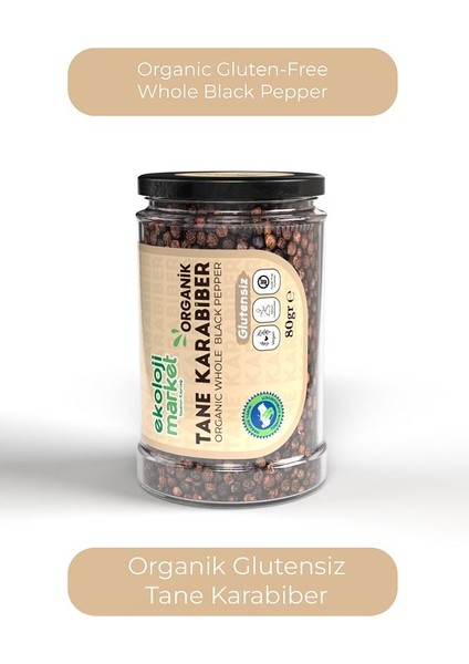 Glutensiz Tane Karabiber 80 gr / Gluten-Free Whole Black Pepper 80 gr