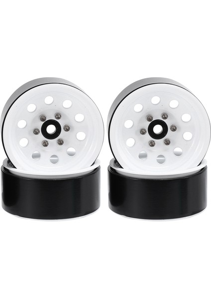 4 Adet Metal Beadlock 1.9 Jant Tekerlek Göbeği Yuvarlak Delik 1/10 Rc Paletli Araba Traxxas Trx4 D90 Eksenel SCX10 90046, Beyaz (Yurt Dışından)