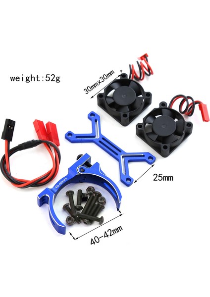 4068 4074 4082 4268 4274 Motor Isı Emici Soğutma Fanı 40-42MM Motor 1/7 1/8 Rc Araba Arrma Traxxas, Mavi (Yurt Dışından)