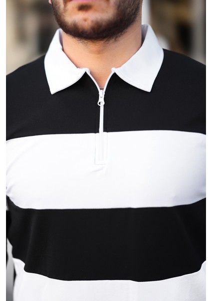 Çift Renkli Fermuarlı Sweatshirt
