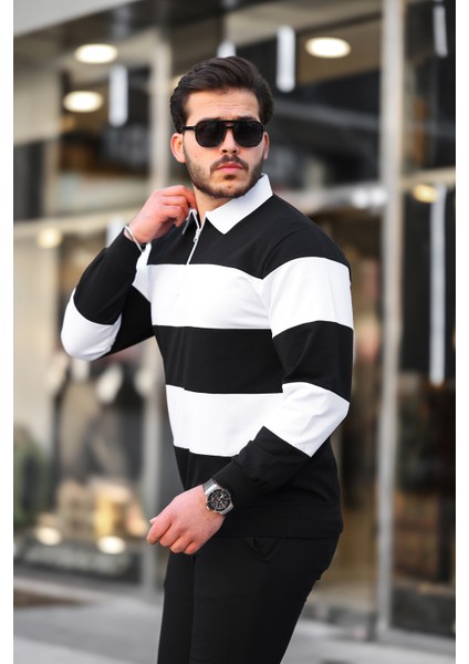 Çift Renkli Fermuarlı Sweatshirt