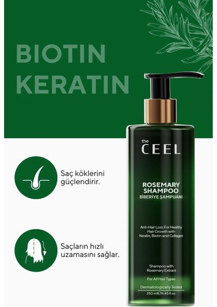 The Ceel Biberiye Şampuanı Hızlı Uzamaya Yardımcı Keratin BiotinKolajen Özlü 250 ml