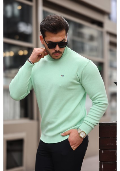 Erkek Yarım Balıkçı Yaka Pamuklu Triko Kazak modelleri