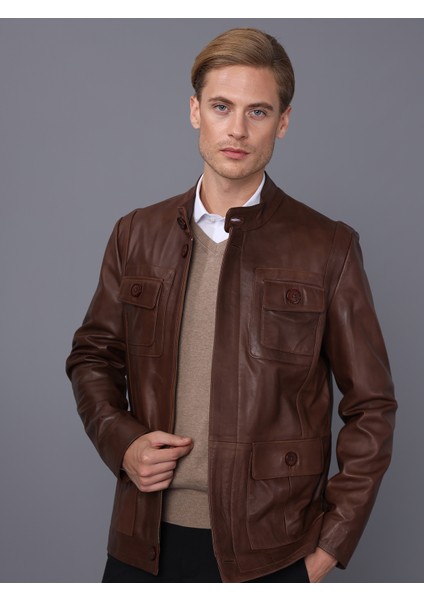 Erkek Deri Ceket Safarı