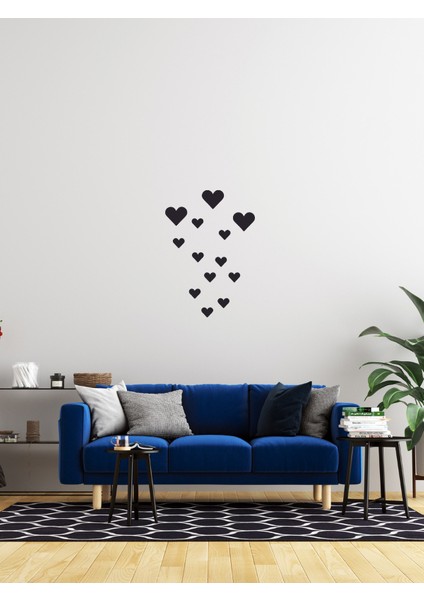 Kalp Yağmuru Ahşap Duvar Dekoru Duvar Süsül Azer Kesim