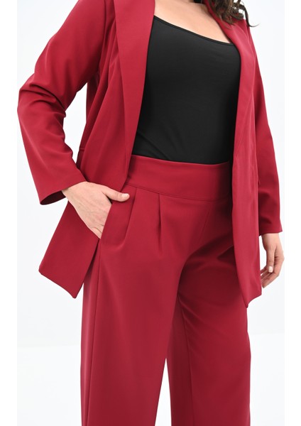 Kadın Büyük Beden Geniş Paça Ceket Pantolon Takım 9008-25 indirimleri