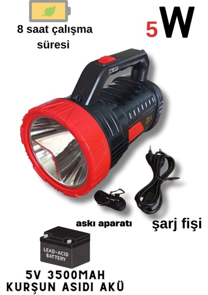 Ultra Güçlü 3000 Metre Mesafeli 8 Saat Çalışma SÜRELI5W El Feneri Projektör GK-6608 fırsatları