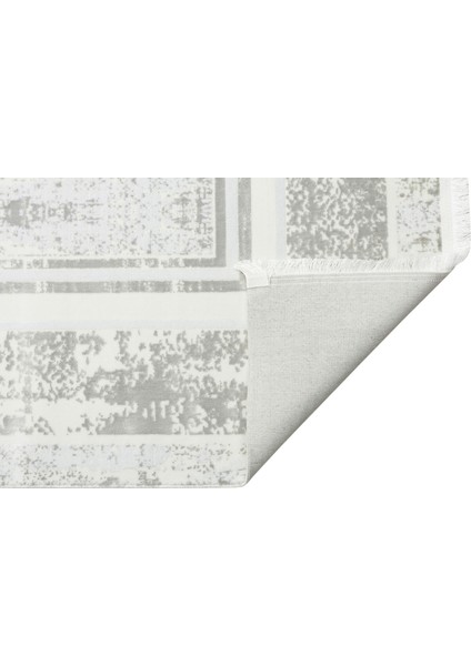 Sateen St 17 Silver Hav Vermez Yıkanabilir Kaymaz Ince Dokuma Modern Makine Dokuması Halı indirimleri
