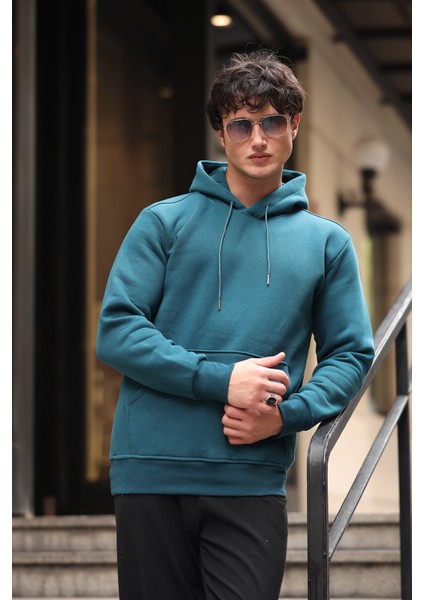Üç Iplik Şardonlu Kanguru Cep Sweatshirt