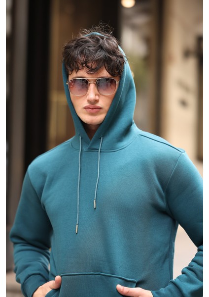 Üç Iplik Şardonlu Kanguru Cep Sweatshirt
