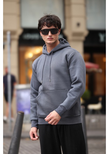 Üç Iplik Şardonlu Kanguru Cep Sweatshirt fırsatları