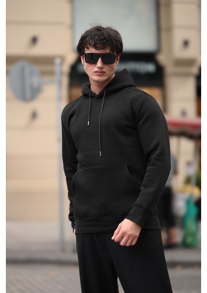 Üç Iplik Şardonlu Kanguru Cep Sweatshirt