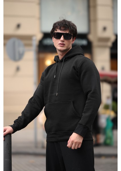 Üç Iplik Şardonlu Kanguru Cep Sweatshirt