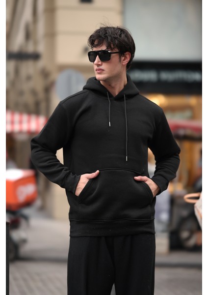 Üç Iplik Şardonlu Kanguru Cep Sweatshirt