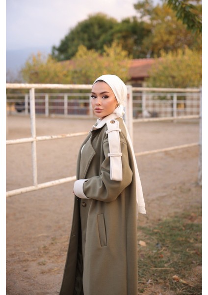 Kadın Kruvaze Yaka Kaban