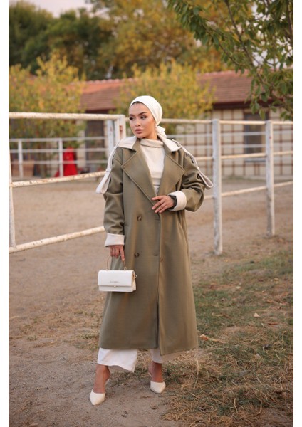 Kadın Kruvaze Yaka Kaban