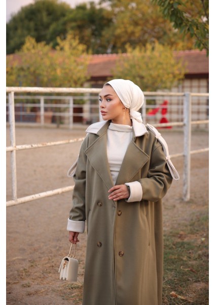 Kadın Kruvaze Yaka Kaban