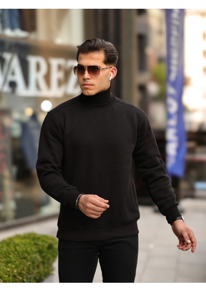 Boğazlı Cepli Üç Iplik Sweat