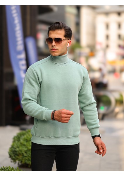Boğazlı Cepli Üç Iplik Sweat