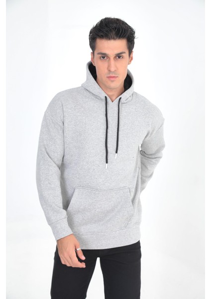 Erkek Oversize Kanguru Cep Sweatshirt