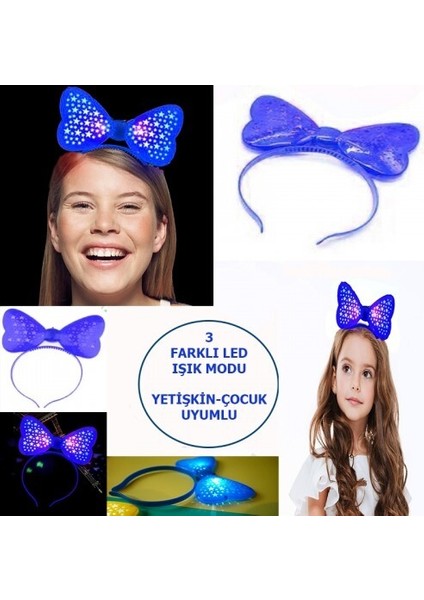 LED Işıklı Yıldızlı Fiyonk Parti Tacı