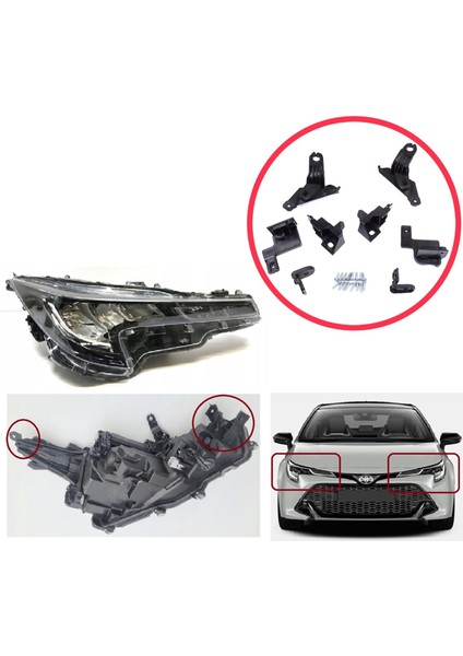 BHL586 Toyota Corolla MK12 E21 Ea1 Eh1 2019-ON 81170-02T30 81130-02T30 Için Sağ Sol Ön Far Ayak Tamir Seti