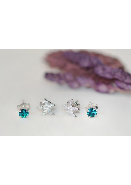 Deniz Yıldızı 925 Ayar Gümüş Küpe indirimleri