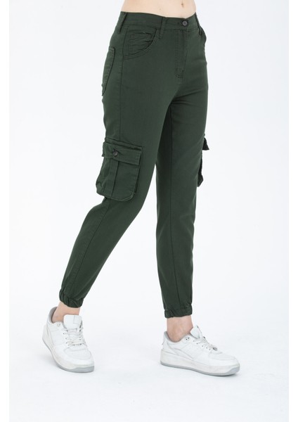 Kadın Jogger Rahat Kalıp Paça Lastikli Gabardin Pantolon fiyatları