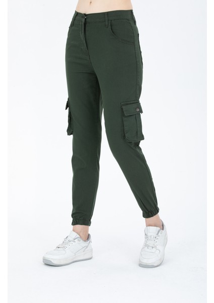 Kadın Jogger Rahat Kalıp Paça Lastikli Gabardin Pantolon modelleri