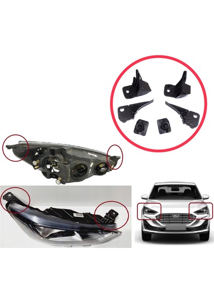 BHL585 Ford Focus Mk4 C519 Hn Hm Hp 2018-ON JX7B13W030CE JX7B13W029CE Için Sağ Sol Ön Far Ayak Tamir Seti modelleri