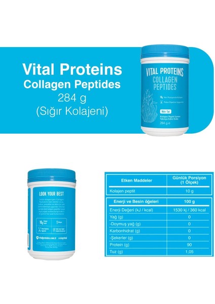 Collagen Peptides 284 gr Aromasız - 2 Adet