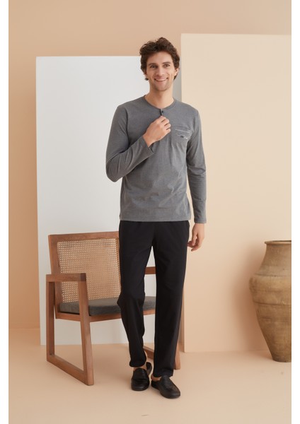 Elitepoint Erkek Düğmeli Yaka Pijama Takımı 1250 modelleri