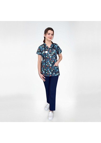 Virüs Desenli Master Likralı Alt Üst Takım