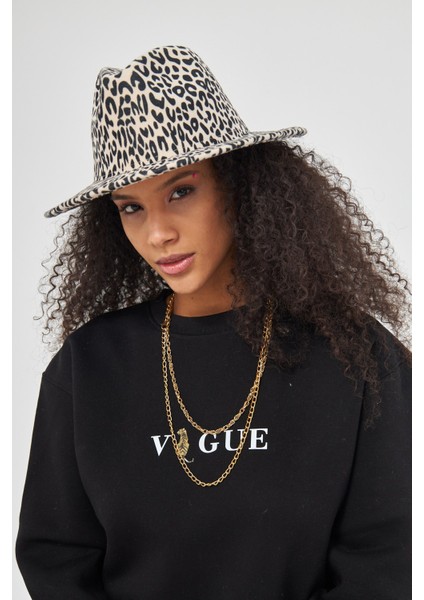 Vogue Yazı Baskılı Bisiklet Yaka Içi Polar Oversize Kesim Siyah Sweatshirt