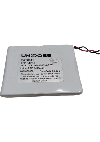 Uniross BAT0041 XB104766 Li-Ion 7.2V 1550MAH Bms Devreli Batarya Şarjlı Pil