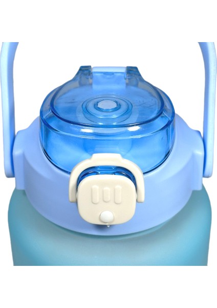 Motivasyon Matarası Ayıcık Desenli 2'li Suluk 2000 ml + 700 ml