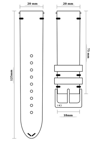 R4177 Roder Deri Kayış - Bl - 20MM