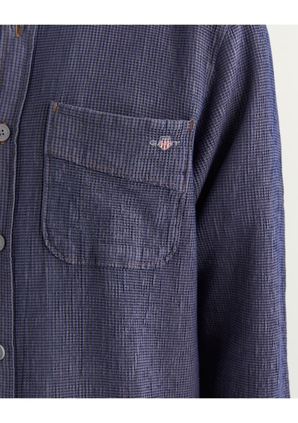 Erkek Lacivert Oversize Fit Gömlek Yaka Ekose Gömlek 3824317T.410 indirimleri