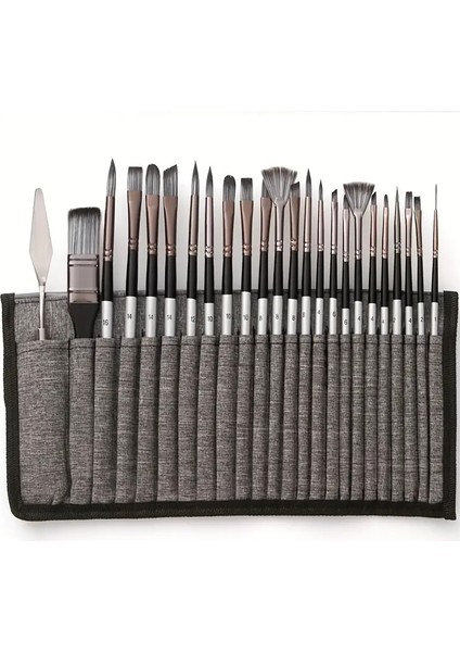 Profesyonel Fırça Seti 24 Adet Rulo Çantalı