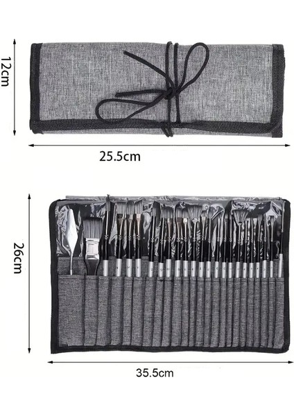 Profesyonel Fırça Seti 24 Adet Rulo Çantalı modelleri