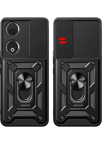 Honor 90 5g ile Uyumlu Kılıf Magnetik Standlı Kamera Korumalı Sürgülü Kapak modelleri
