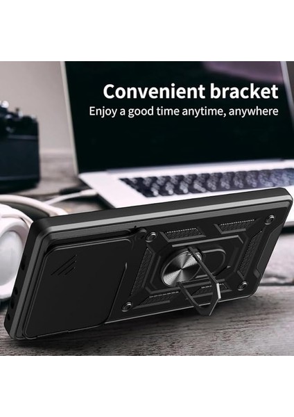 Infinix Note 40 Pro 5g ile Uyumlu Kılıf Magnetik Standlı Kamera Korumalı Sürgülü Kapak modelleri