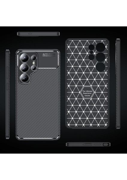 Samsung Galaxy S25 Ultra Uyumlu Kılıf Karbon Tasarım Kamera Korumalı Silikon Telefon Kılıfı Kapak modelleri