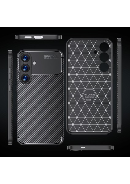 Samsung Galaxy S25 Plus Uyumlu Kılıf Karbon Tasarım Kamera Korumalı Silikon Telefon Kılıfı Kapak modelleri