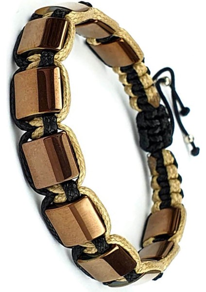 hematit taşlı el.işi şambala bileklik